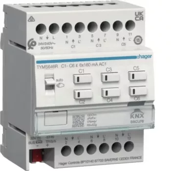 Actor de încălzire HAGER TYMS646R 6 canale KNX Secure cu controller