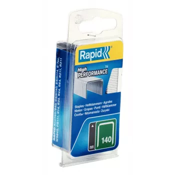Capse din sârmă plată Rapid Type 140, lungime picior 12 mm, oțel zincat, pachet mic, carton cu orificiu euro 40109516