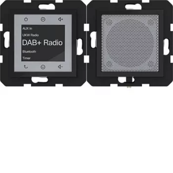 Difuzor radio touch UP DAB+ Bluetooth HAGER WAN6110BG îngropat negru lucios
