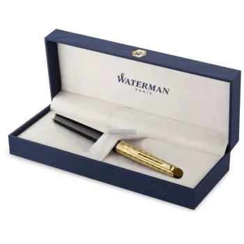 Pix roller Waterman Hemisphere - fin, negru lucios cu accente cromate, cutie cadou 2225136