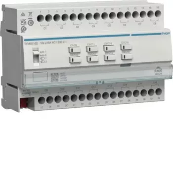 Actor de comutare/jaluze KNX Secure HAGER TYMS616D 16/8 canale