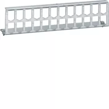 Patch panel gol HAGER UM00K4 cu 24 porturi pentru module seria UM, 19 inch 1U, gri deschis