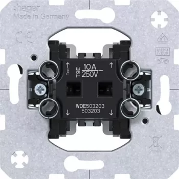 Buton HAGER WDE503203 1NO+1NC 10A 250V AC, alb polar