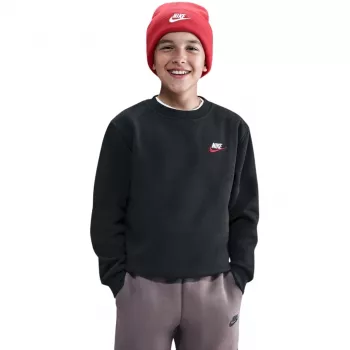 Bluză hanorac copii Nike Sportswear Club Fleece, negru, mărimea L