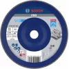Disc de șlefuit cu lamele Bosch X571 Best for Metal, diametru 180 mm, alezaj 22,33 mm, corindon zirconic, granulație K40, conic tip 29, pentru oțel și metale feroase, 2608607343