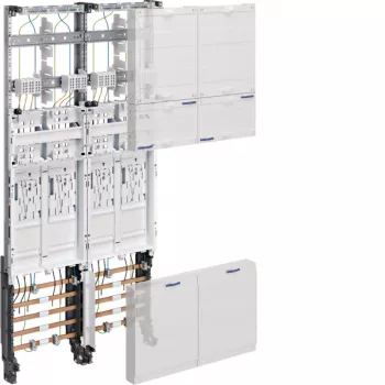 Câmp de contorizare complet cu cablare universală Z HAGER ZK3EN24, 4 locuri de contor, BKE-I, lățime 2 câmpuri, 1050mm