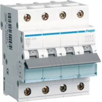 Întrerupător automat de protecție Hager MBN625 3P+N curba B 25A 6kA
