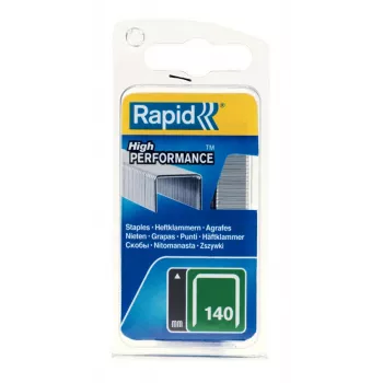 Capse Rapid cu sârmă plată tip 140, lungime picior 14 mm, oțel galvanizat, 1250 bucăți, pachet mic cu gaură euro 40109517