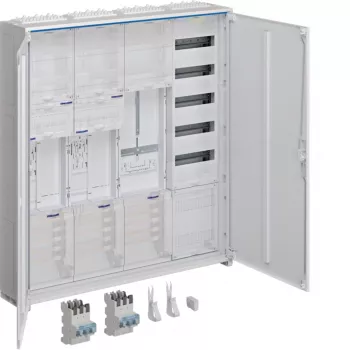 Dulap complet univers Z HAGER ZB34SEQ29EN, 2 locuri de contor, 3 câmpuri, 5 rânduri, 180 module, IP44, alb