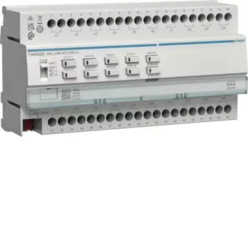 Actor HAGER TYMS620D KNX Secure pentru comutare și jaluzele, 20 canale de comutare / 10 canale jaluzele, 16 A, șină DIN