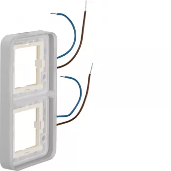 Ramă de acoperire Hager WNA712 W.1 cu 1 post, cu iluminare LED albastră, 230V, alb polar