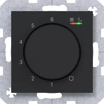 Termostat de cameră HAGER WAN5010BM 230V 16A buton rotativ/buton, încălzire