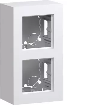 Carcasă de suprafață Hager WAD8210WM, 2 posturi, versiune înaltă, albă polar