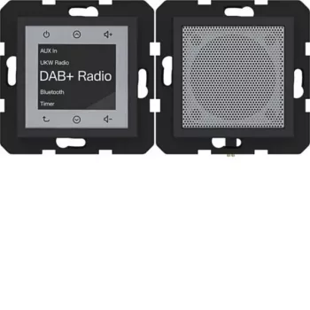 Difuzor radio HAGER WAN6110BM Radio Touch UP DAB+ Bluetooth, montaj îngropat, negru