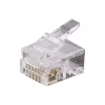 Conector modular RJ12 Exertis Connect pentru cablu plat, neecranat, 6P6C, pachet de 10 (920630)