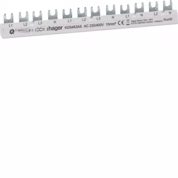 Bară de faze HAGER KDS463AS trifazată 63A 12 module QuickBusbar