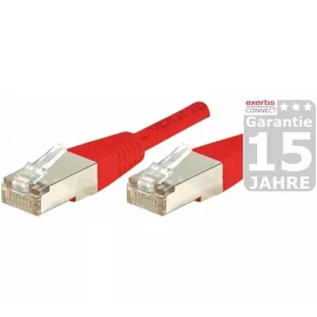 Cablu patch EXERTIS CONNECT Cat.5e F/UTP, roșu, 2,0 m, cu protecție anti-agățare a clemei slim 847143