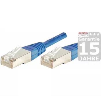 Cablu patch EXERTIS CONNECT Cat5e F/UTP, RJ45, albastru, 0,5 m 847164
