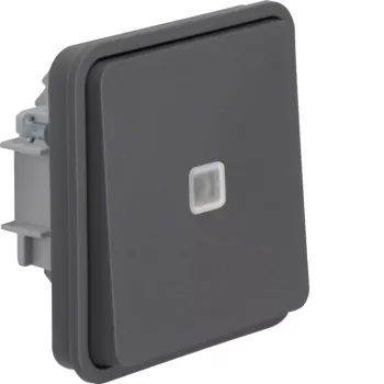 Comutator de control cu basculant HAGER WNA003 W.1, 1 pol, 10 AX, 250 V AC, alb polar