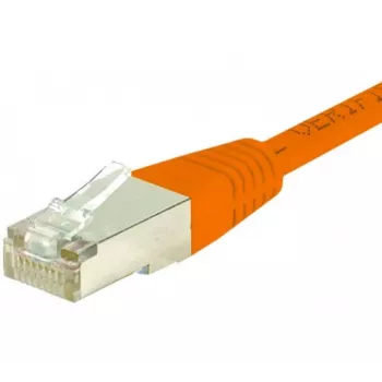 Cablu patch EXERTIS CONNECT Cat.6 F/UTP, RJ45, portocaliu, 1 m, cu protecție anti-agățare a clemei slim 234110