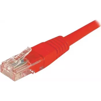 Cablu patch EXERTIS CONNECT Cat6 U/UTP, roșu, 1,0m, RJ45, cu protecție anti-agățare a clemei 243710