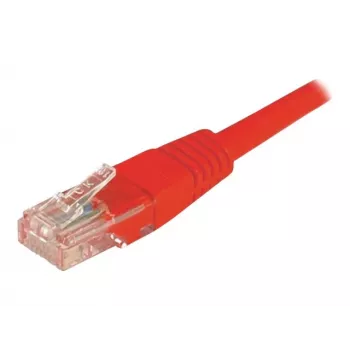 Cablu patch EXERTIS CONNECT Cat6 U/UTP din cupru neecranat, RJ45, roșu, 15 m, cu protecție a clemei 243761