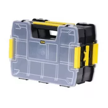 Organizator de piese STANLEY SortMaster Junior cu 10 compartimente reglabile, negru/galben, STST1-71197
