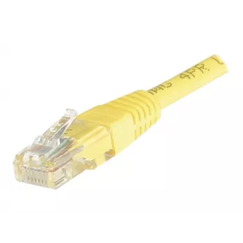 Cablu patch EXERTIS CONNECT Cat6 U/UTP din cupru, 0,5 m, galben, RJ45 cu protecție anti-agățare a clemei EXC245700