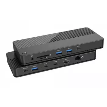 Switch KVM EXERTIS CONNECT cu stație de andocare, HDMI 4K Ultra HD, LAN, hub USB cu 4 porturi, audio, cititor de carduri (061110)