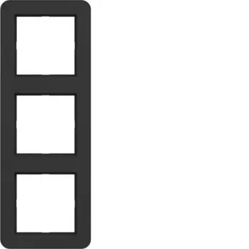 Ramă de acoperire Hager C.1 cu 3 posturi, negru de noapte mat WAD7300BM