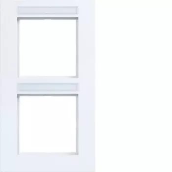 Ramă verticală Hager Berker A.8 cu 2 posturi, alb polar lucios WAD8203WG