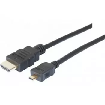 Cablu EXERTIS CONNECT Micro HDMI High Speed cu Ethernet, aurit, HDMI Type-A la Micro HDMI Type-D, 1,0 m 128490