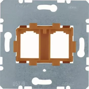 Placă suport HAGER WDF4716P portocalie pentru montaj modular jack (WDF4716P)