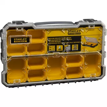 Organizator de piese mici Stanley FatMax Pro-Stack cu 10 recipiente detașabile, negru/galben
