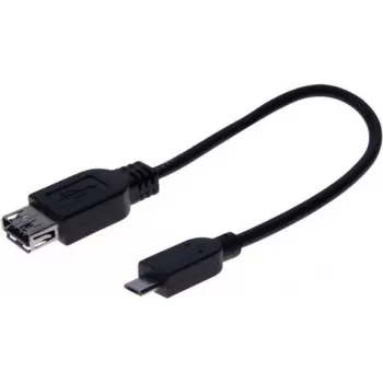 Cablu adaptor EXERTIS CONNECT Micro USB OTG, USB-A mamă la Micro-B tată, 0,15 m, negru 532416
