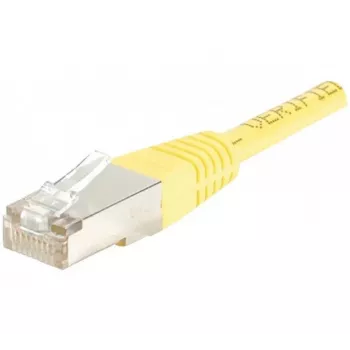 Cablu patch EXERTIS CONNECT Cat.6 F/UTP, 1 m, galben, cu protecție anti-agățare a clemei Slim 842101