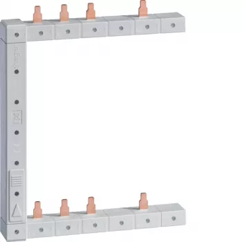 Bară de faze verticală stânga HAGER KCF563L, 2 rânduri, 2 poli, 63 A, 12 module, tip pin