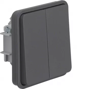 Comutator dublu cu două căi HAGER WNA040 cu clapetă 2 căi W.1 alb polar