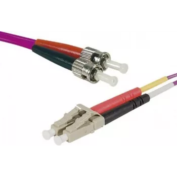Cablu patch fibră optică Eco OM4 EXERTIS CONNECT LC duplex la ST duplex, 50/125 µm, violet Erika, 1,0 m, șlefuire UPC 392791