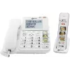 Telefon cu fir pentru seniori Geemarc AMPLIDECT COMBI-PHOTO 295 cu robot telefonic, taste foto, afișaj iluminat, alb