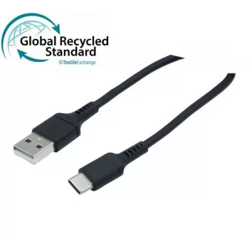 Cablu Exertis Connect USB 2.0, 60 W, USB-A la USB-C, negru, 1,0 m (532555)