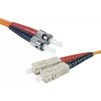 Cablu patch din fibră optică EXERTIS CONNECT multimod duplex ST/UPC la SC/UPC, OM2 50/125 µm, LSZH, portocaliu, 2 m 392702