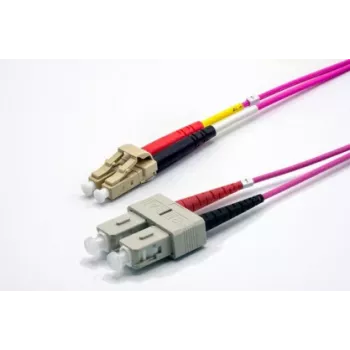 Cablu patch din fibră optică EKIVALAN OM4 Duplex LC/SC, 50/125 µm, violet heather, 5 m COZOM4DCLC2SE0050A