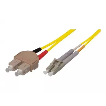 Cablu patch din fibră optică TECLINE OS2 Singlemode SC Duplex la LC Duplex, 9/125 µm, UPC, LSZH, galben, 7,5 m 39989607