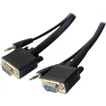 Cablul pentru monitor EXERTIS CONNECT S-VGA cu audio, 15 pini HD D-Sub tată la tată, 5,0 m, negru 137221