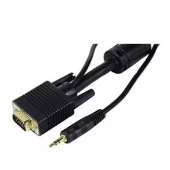 Cablul pentru monitor EXERTIS CONNECT S-VGA cu audio, 15 pini HD D-Sub tată la tată, 5,0 m, negru 137221