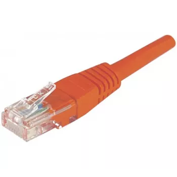 Cablul patch EXERTIS CONNECT CAT.6 U/UTP, 10 m, roșu, cu protecție anti-agățare a clemei 243760