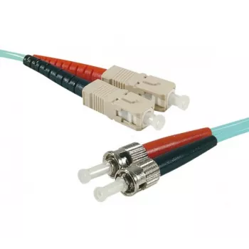Cablu patch din fibră optică OM3 EXERTIS CONNECT, 50/125 µm, 2x ST la SC duplex, aqua, 5 m 392764