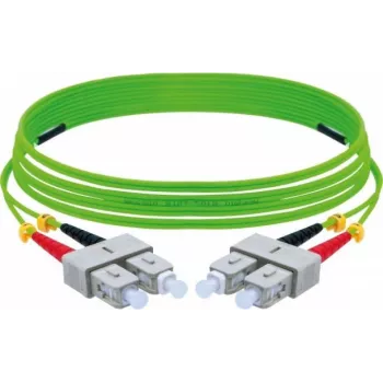 Cablu patch din fibră optică OM5 EXERTIS CONNECT SC duplex la SC duplex, 50/125 µm, LSZH, verde lime, 10 m 392906