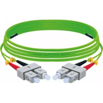 Cablu patch din fibră optică EXERTIS CONNECT OM5 SC duplex la SC duplex UPC, 50/125 µm, verde lime, 5 m 392904